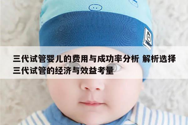 三代试管婴儿的费用与成功率分析 解析选择三代试管的经济与效益考量