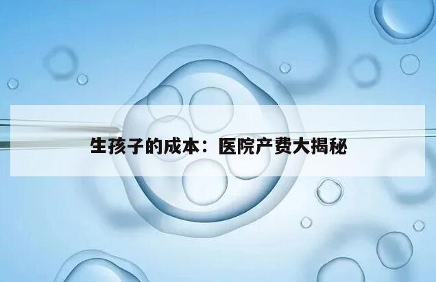 生孩子的成本：医院产费大揭秘