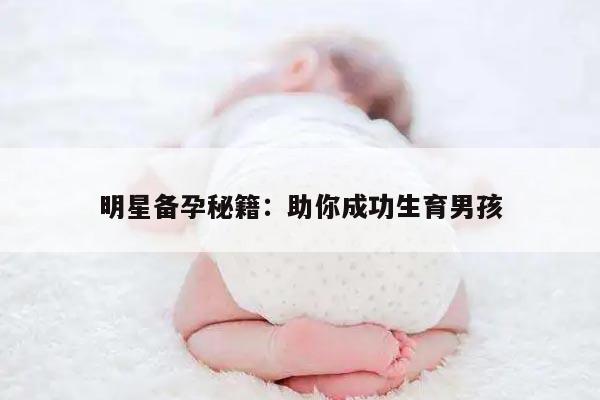 明星备孕秘籍：助你成功生育男孩
