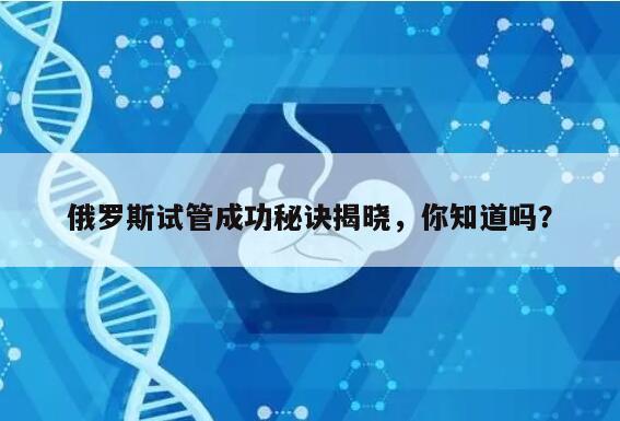俄罗斯试管成功秘诀揭晓，你知道吗？