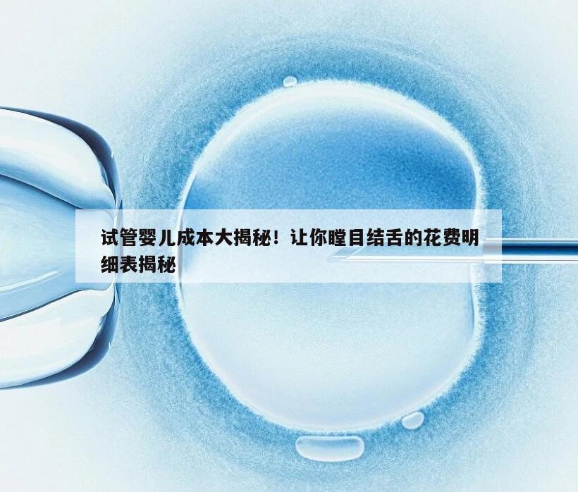 试管婴儿成本大揭秘！让你瞠目结舌的花费明细表揭秘