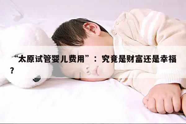 “太原试管婴儿费用”：究竟是财富还是幸福？