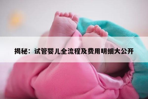 揭秘：试管婴儿全流程及费用明细大公开